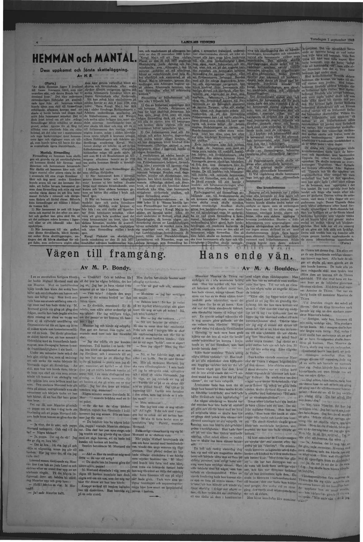 Laholms Tidning Torsdag 1 september 1949, sida 6
