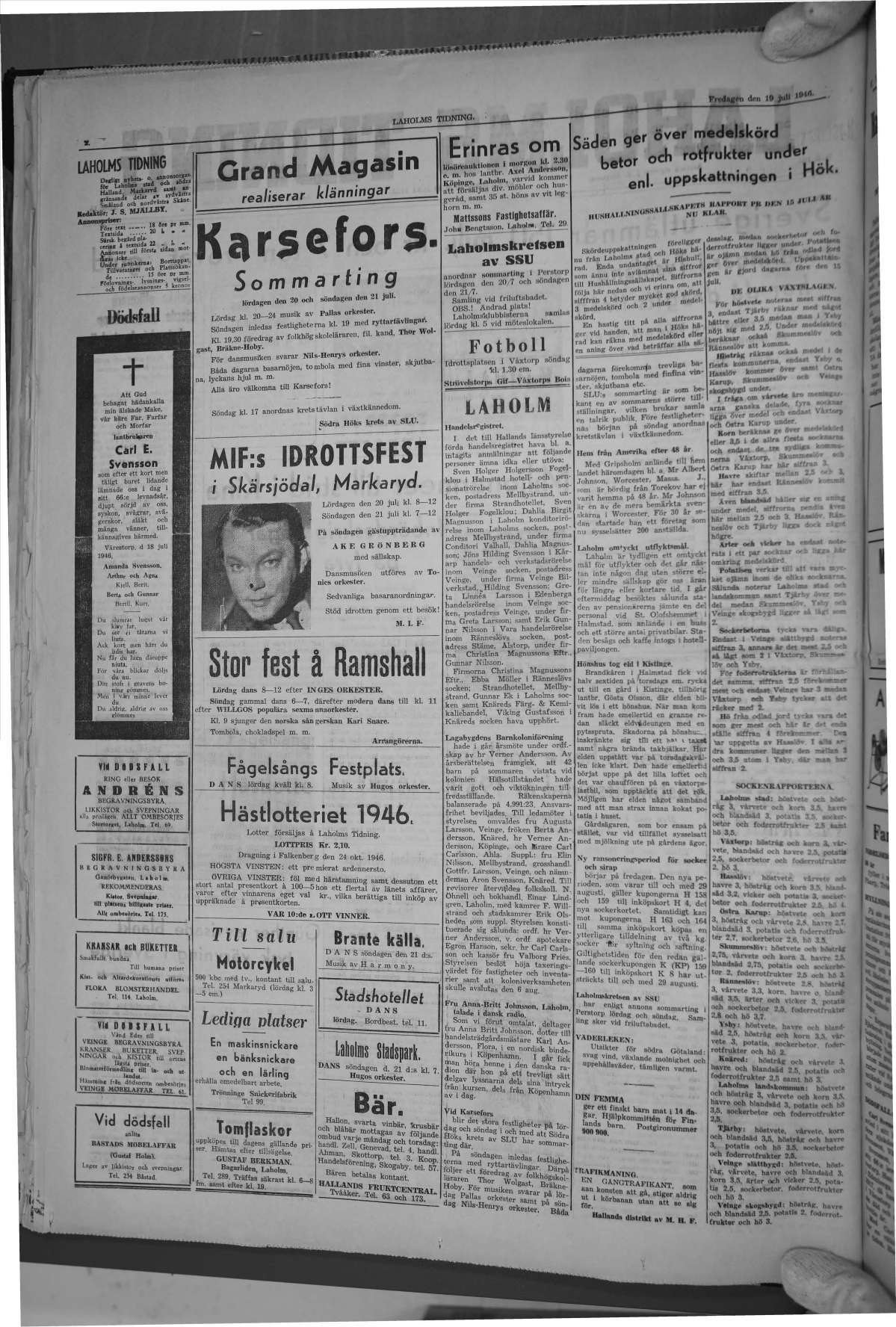 Laholms Tidning Fredag 19 juli 1946, sida 2
