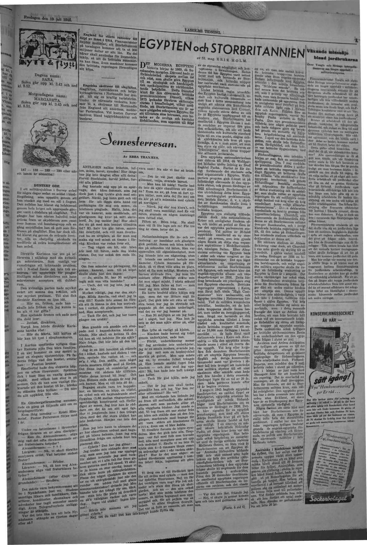 Laholms Tidning Fredag 19 juli 1946, sida 5