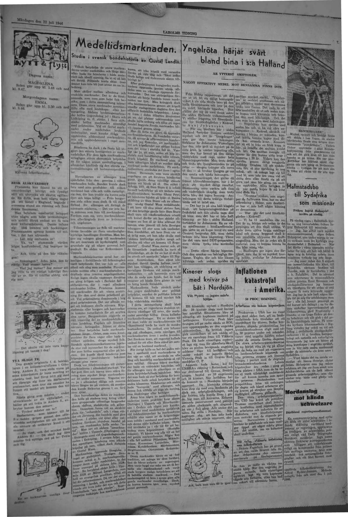 Laholms Tidning Måndag 22 juli 1946, sida 7