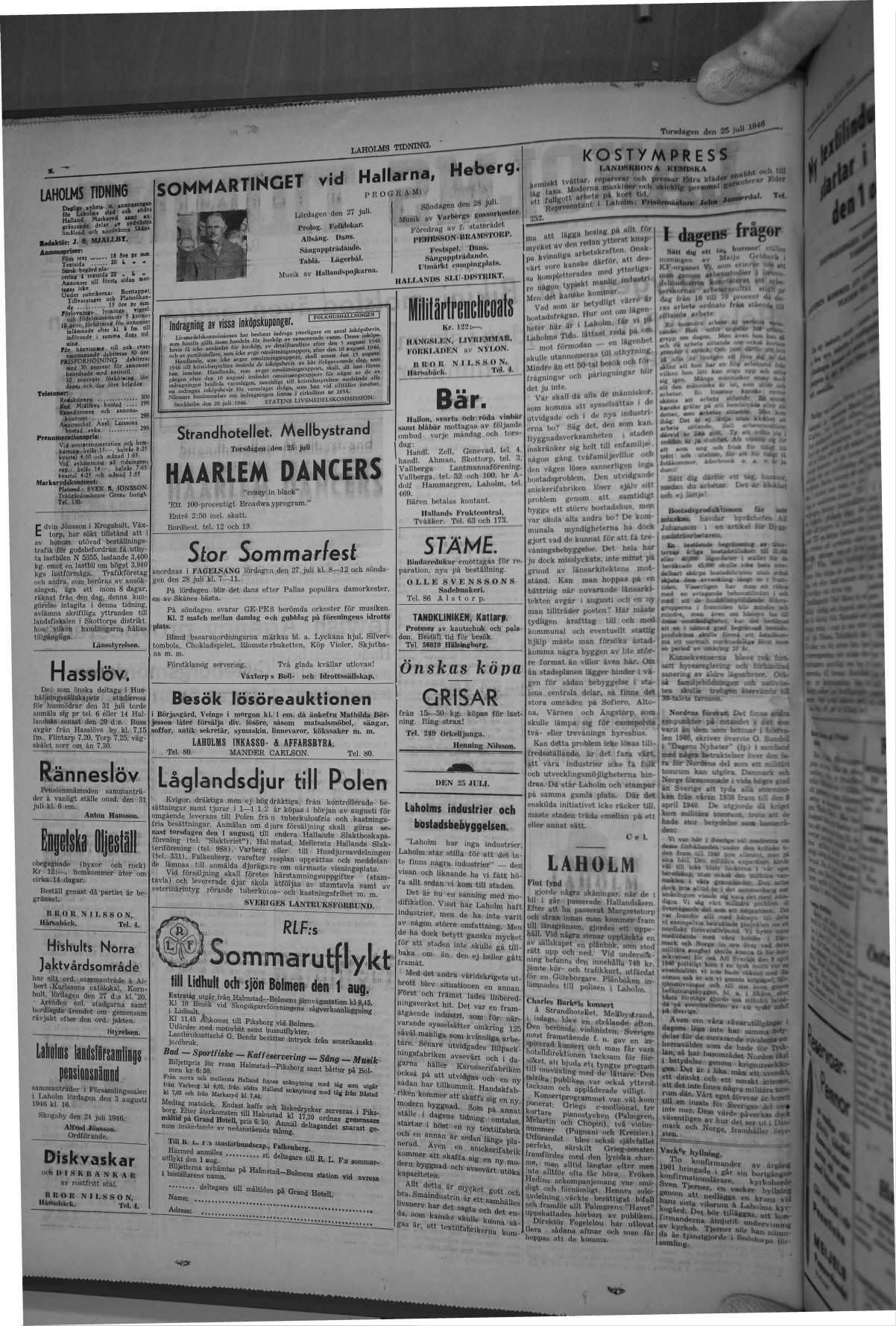 Laholms Tidning Torsdag 25 juli 1946, sida 2