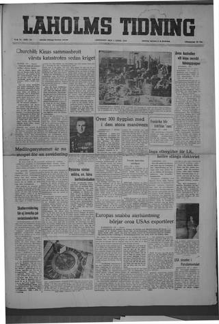 Förstasidan, Fredag 1 april 1949