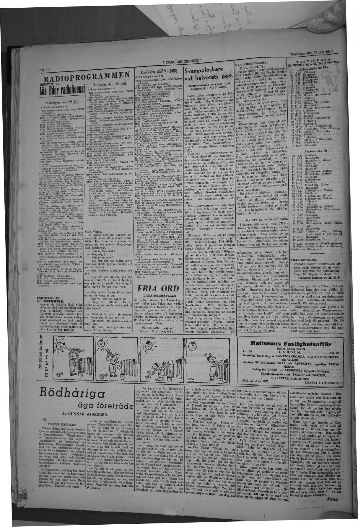 Laholms Tidning Måndag 29 juli 1946, sida 8