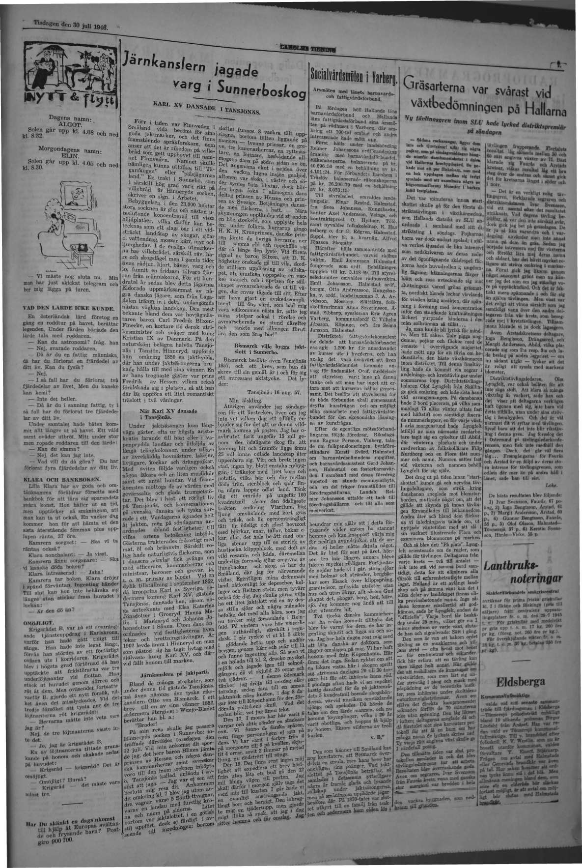 Laholms Tidning Tisdag 30 juli 1946, sida 6