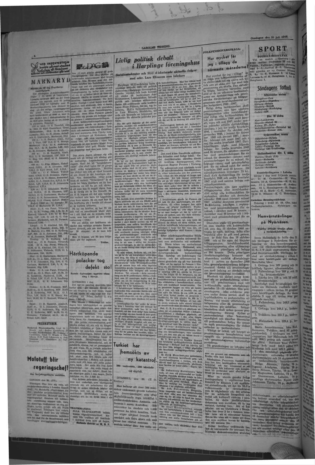 Laholms Tidning Onsdag 31 juli 1946, sida 4