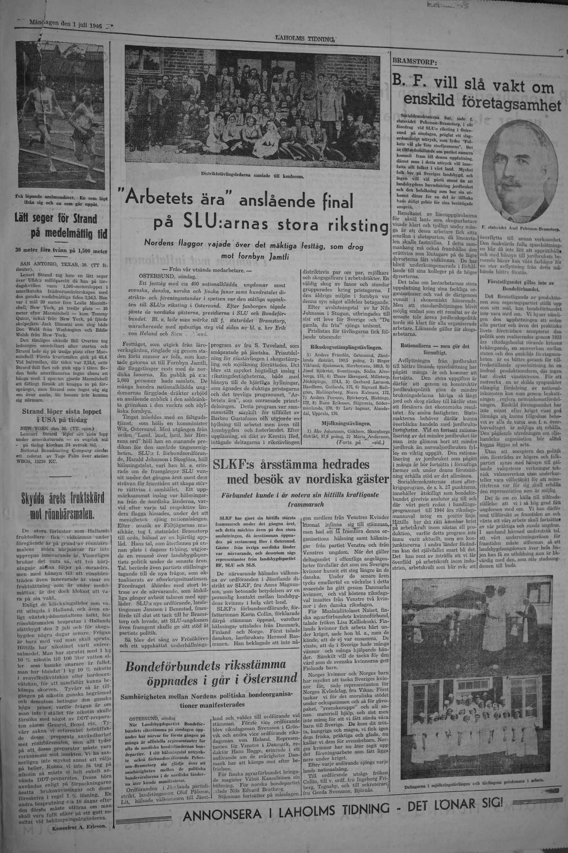Laholms Tidning Måndag 1 juli 1946, sida 5
