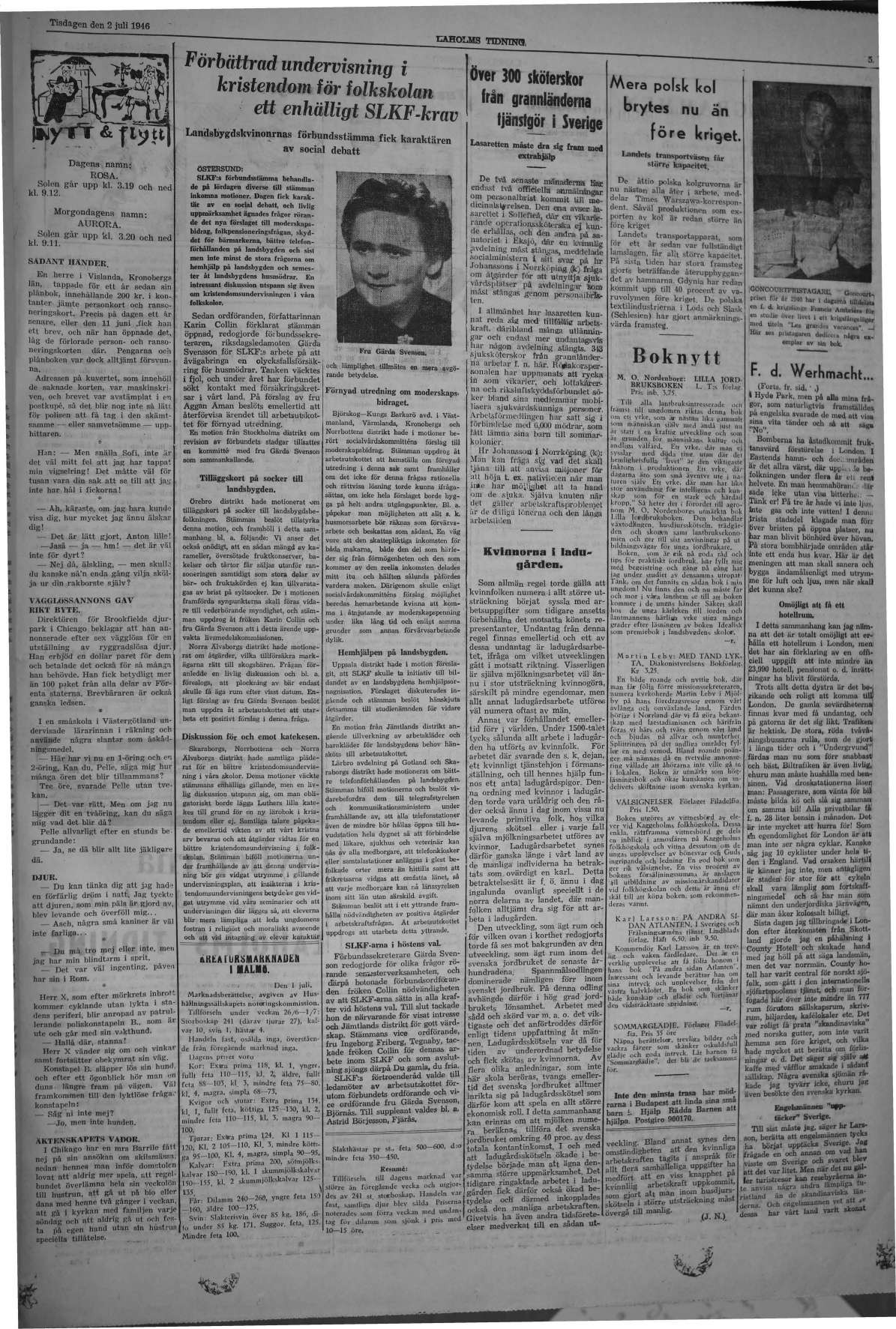 Laholms Tidning Tisdag 2 juli 1946, sida 5