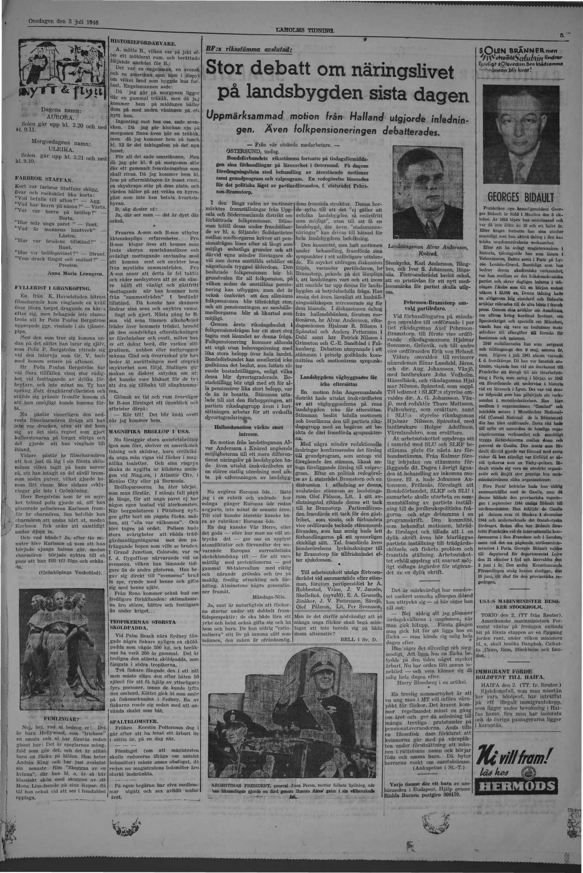 Laholms Tidning Onsdag 3 juli 1946, sida 5