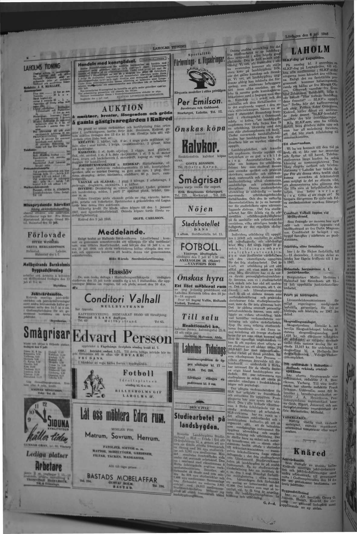 Laholms Tidning Lördag 6 juli 1946, sida 2