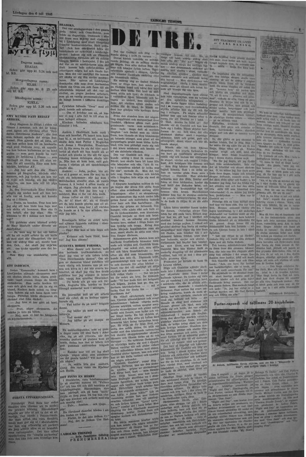 Laholms Tidning Lördag 6 juli 1946, sida 7