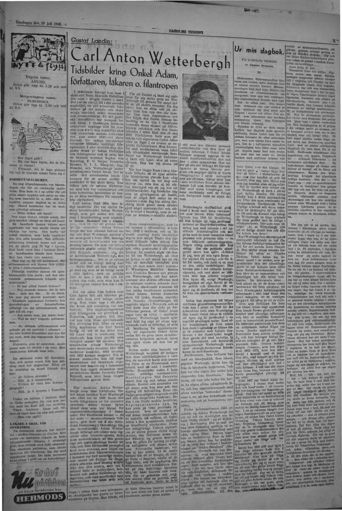 Laholms Tidning Onsdag 10 juli 1946, sida 5