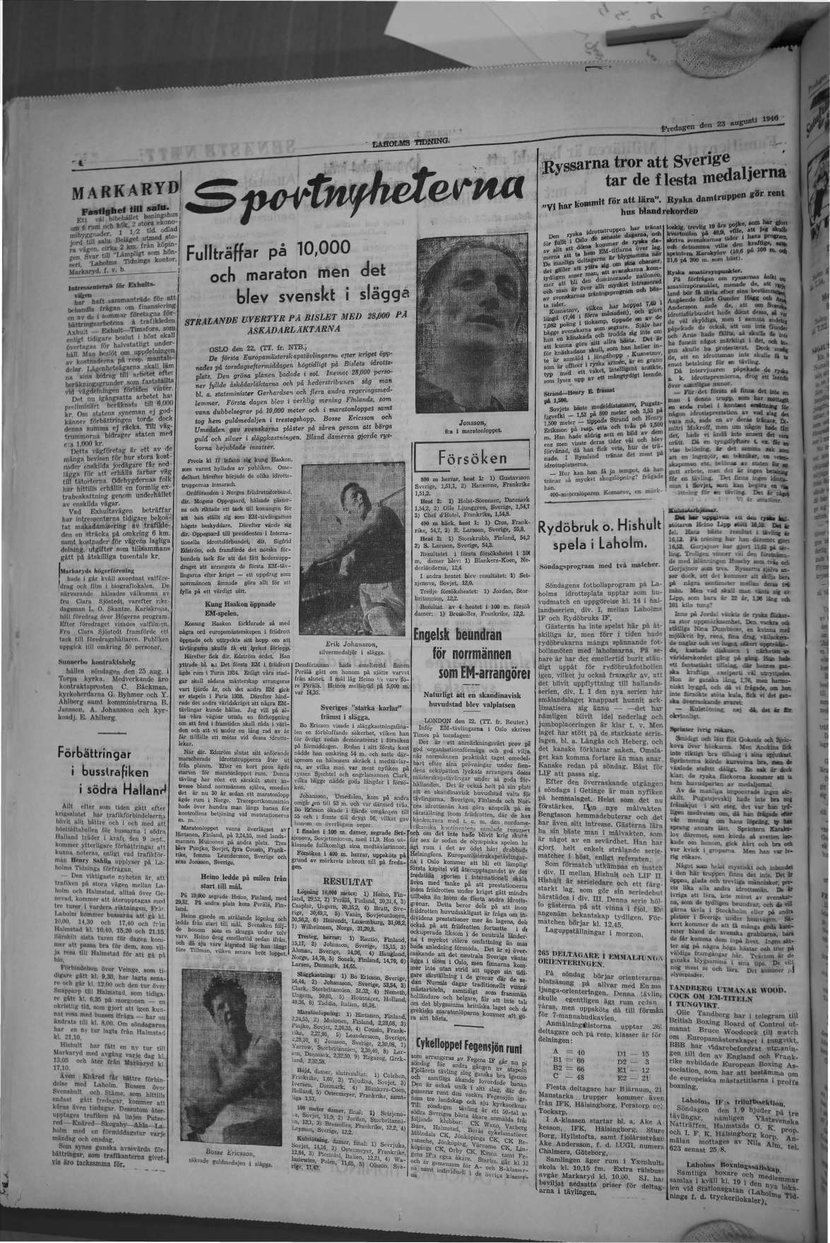 Laholms Tidning Fredag 23 augusti 1946, sida 4