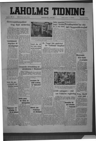 Förstasidan, Onsdag 1 juni 1949
