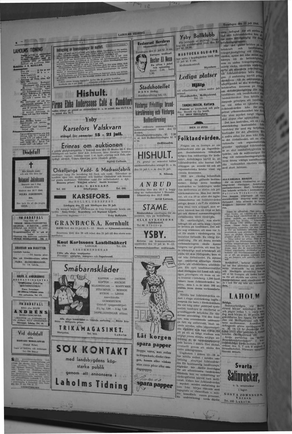 Laholms Tidning Torsdag 11 juli 1946, sida 2
