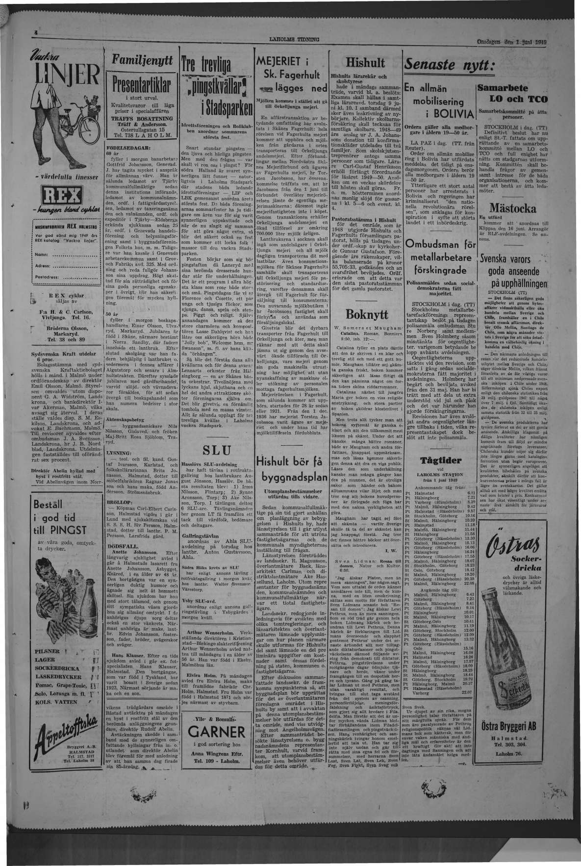 Laholms Tidning Onsdag 1 juni 1949, sida 3
