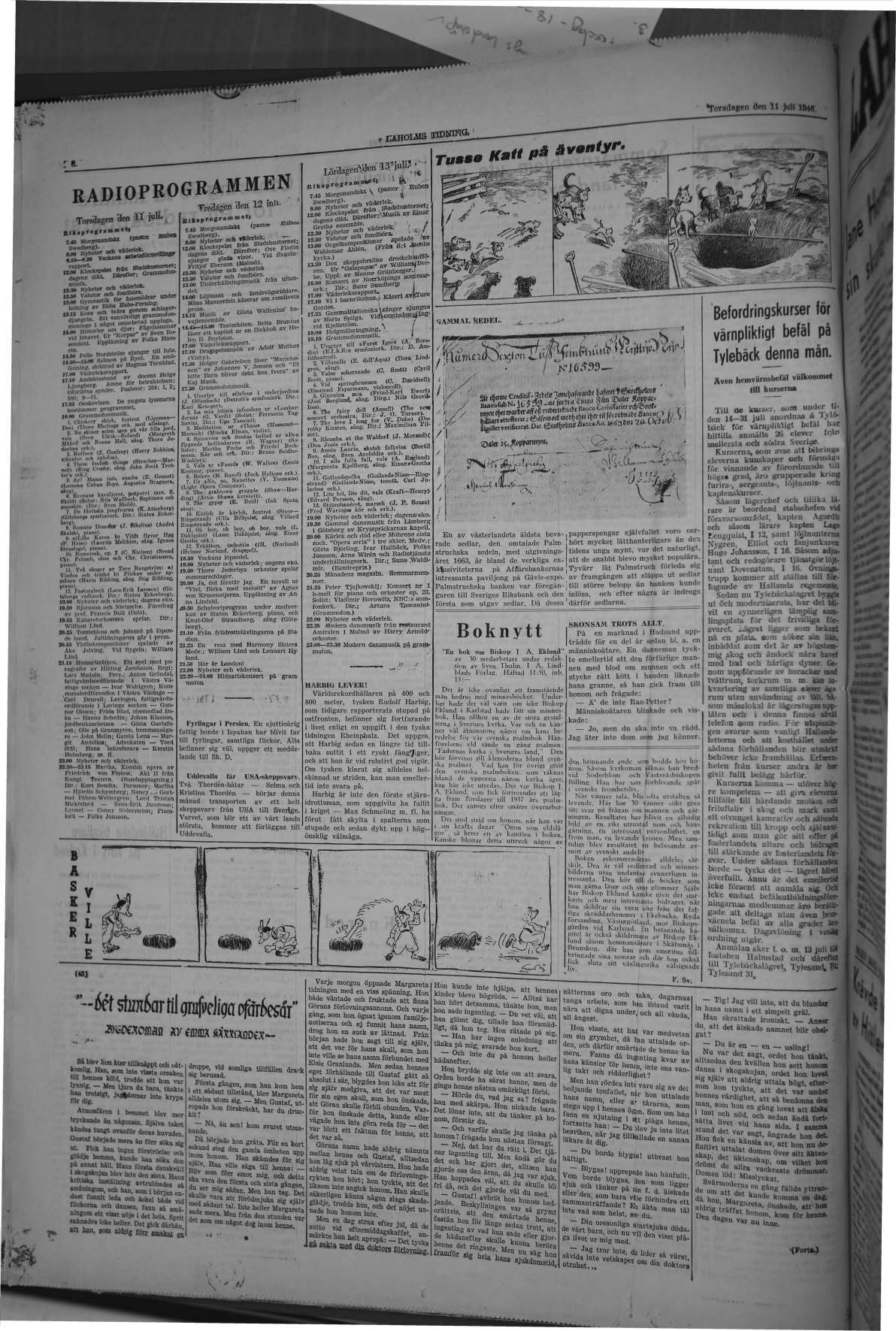 Laholms Tidning Torsdag 11 juli 1946, sida 6