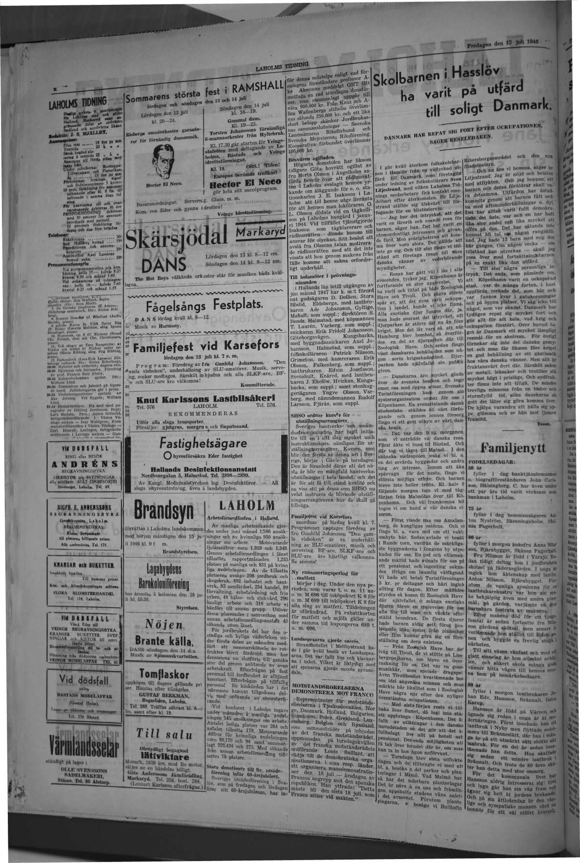 Laholms Tidning Fredag 12 juli 1946, sida 2