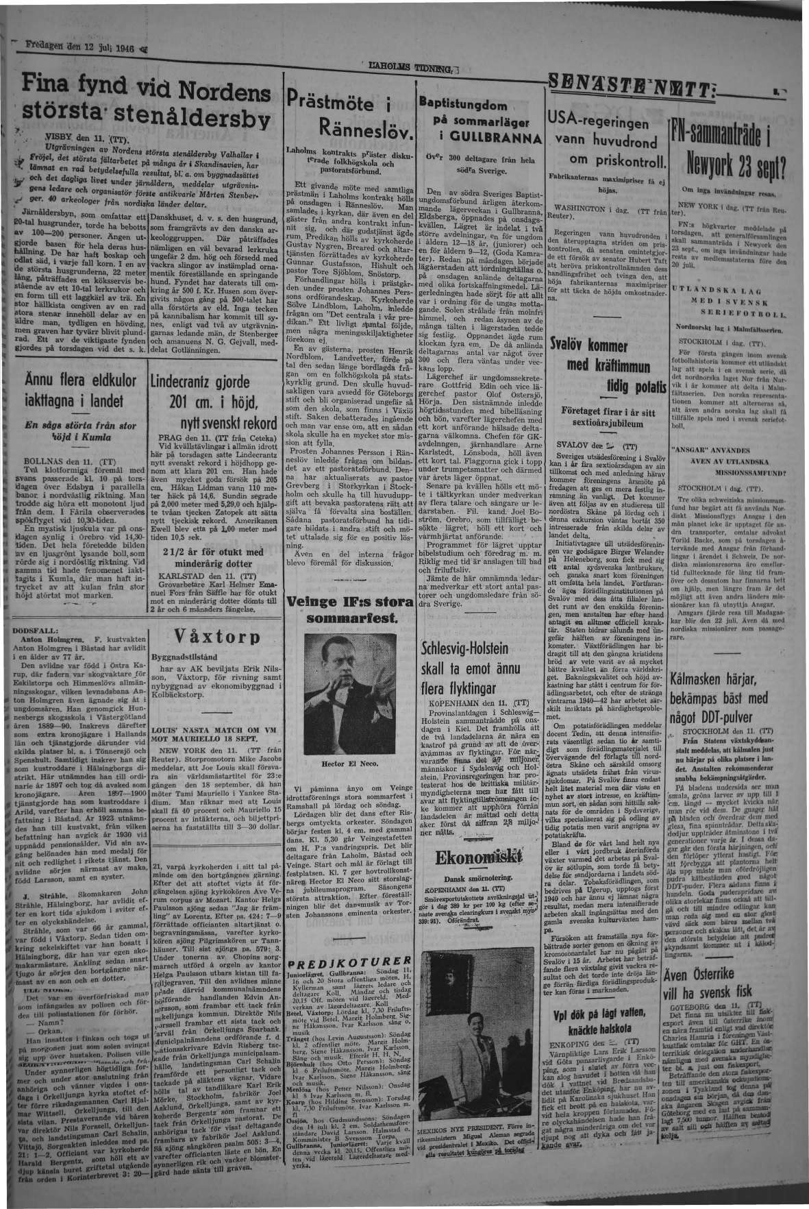 Laholms Tidning Fredag 12 juli 1946, sida 3