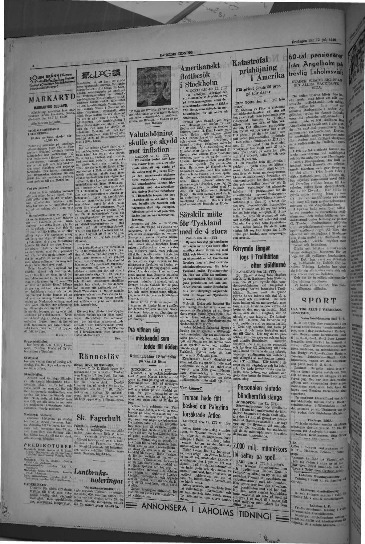 Laholms Tidning Fredag 12 juli 1946, sida 4