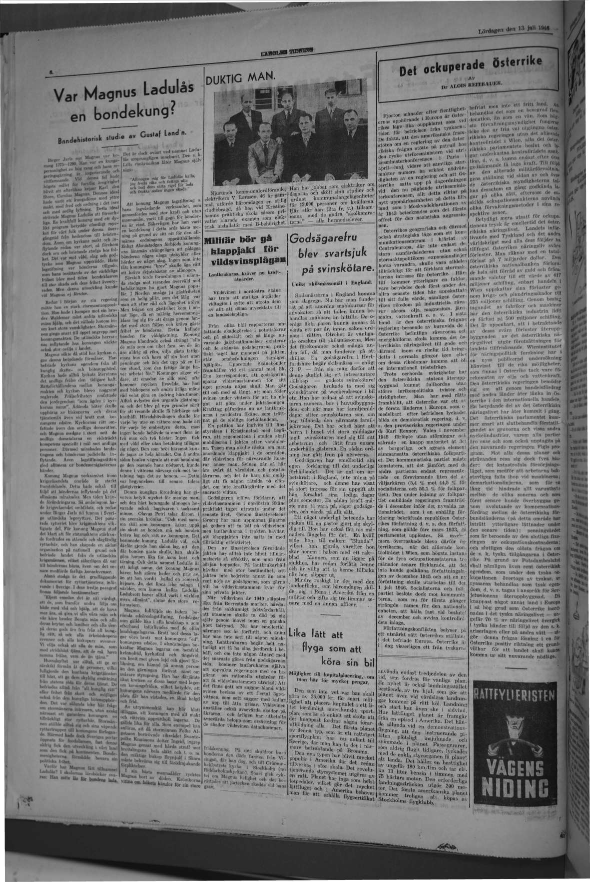 Laholms Tidning Lördag 13 juli 1946, sida 6