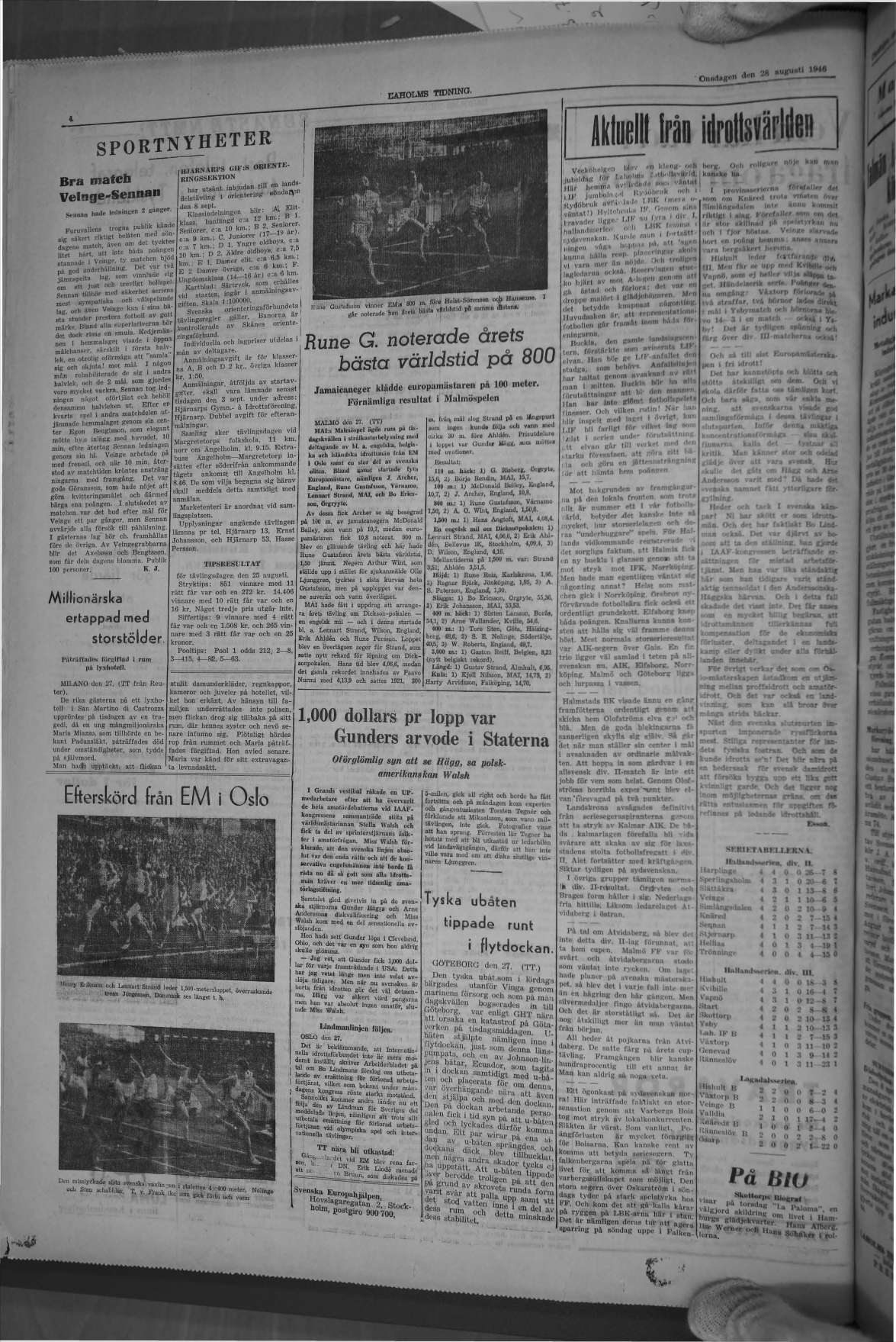 Laholms Tidning Onsdag 28 augusti 1946, sida 4