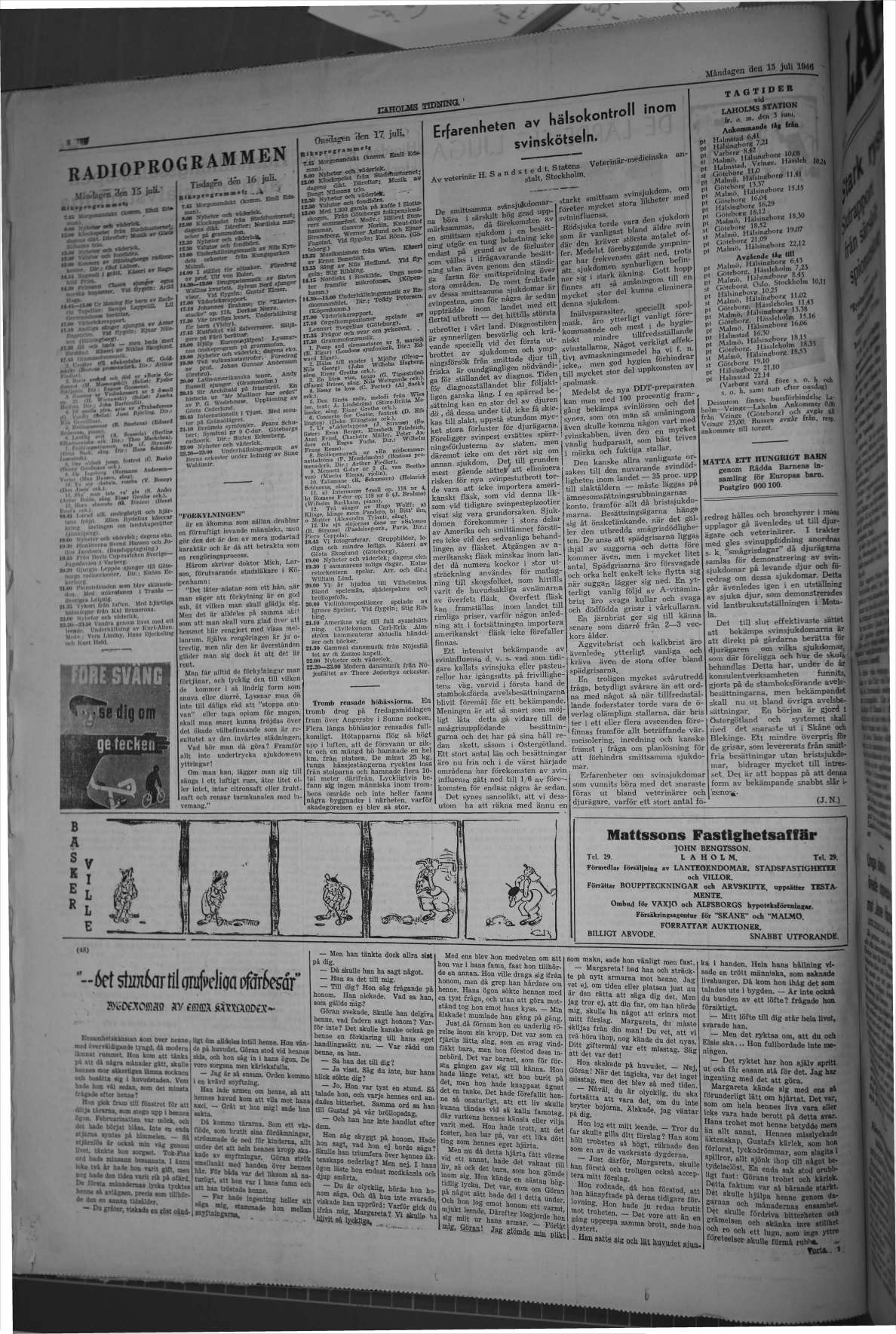 Laholms Tidning Måndag 15 juli 1946, sida 8
