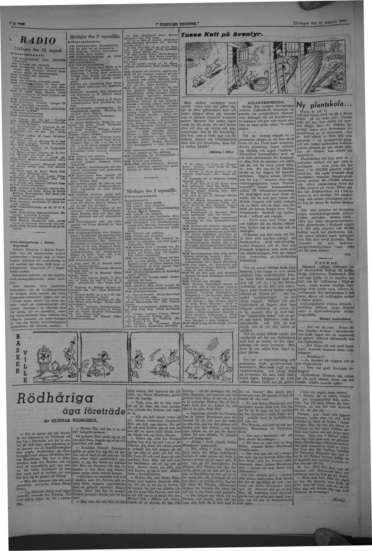 Laholms Tidning Lördag 31 augusti 1946, sida 8