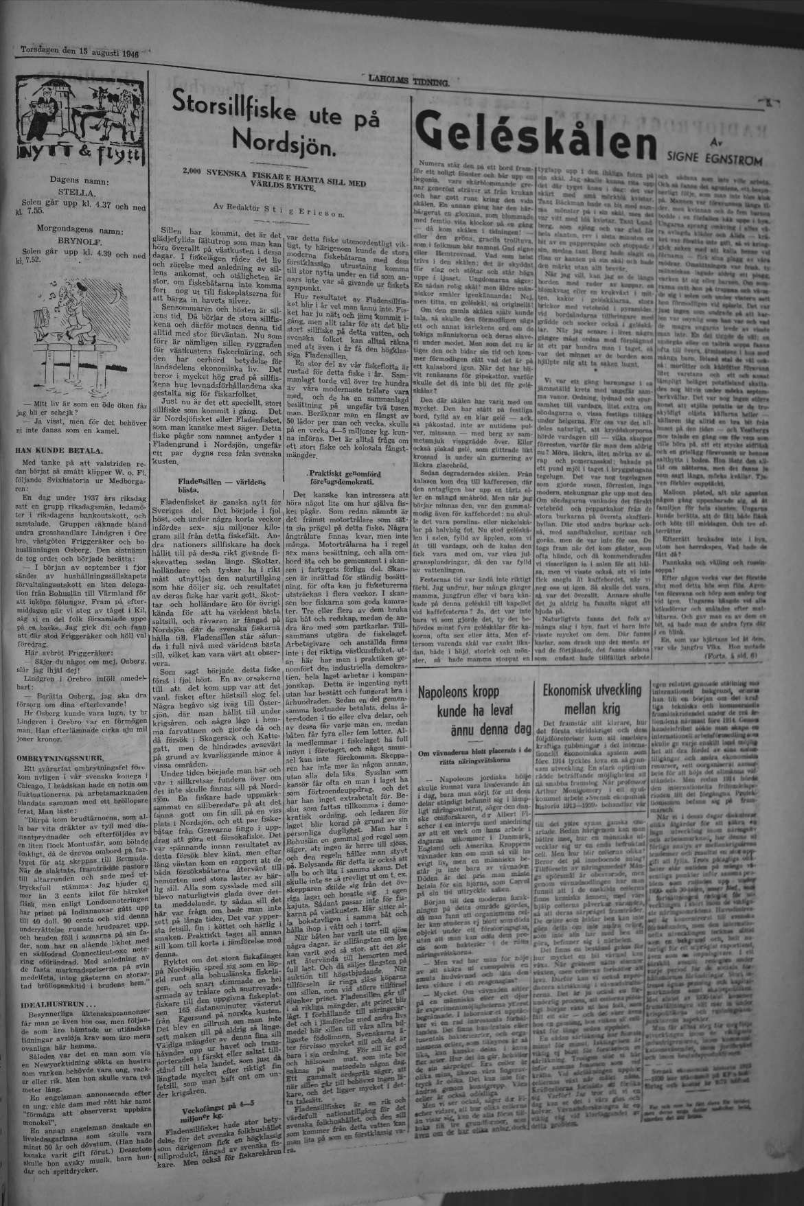 Laholms Tidning Torsdag 15 augusti 1946, sida 5