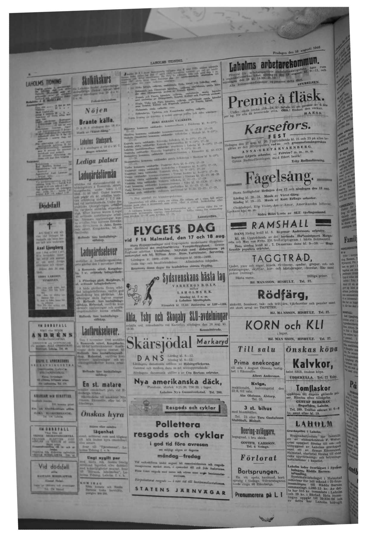 Laholms Tidning Fredag 16 augusti 1946, sida 2