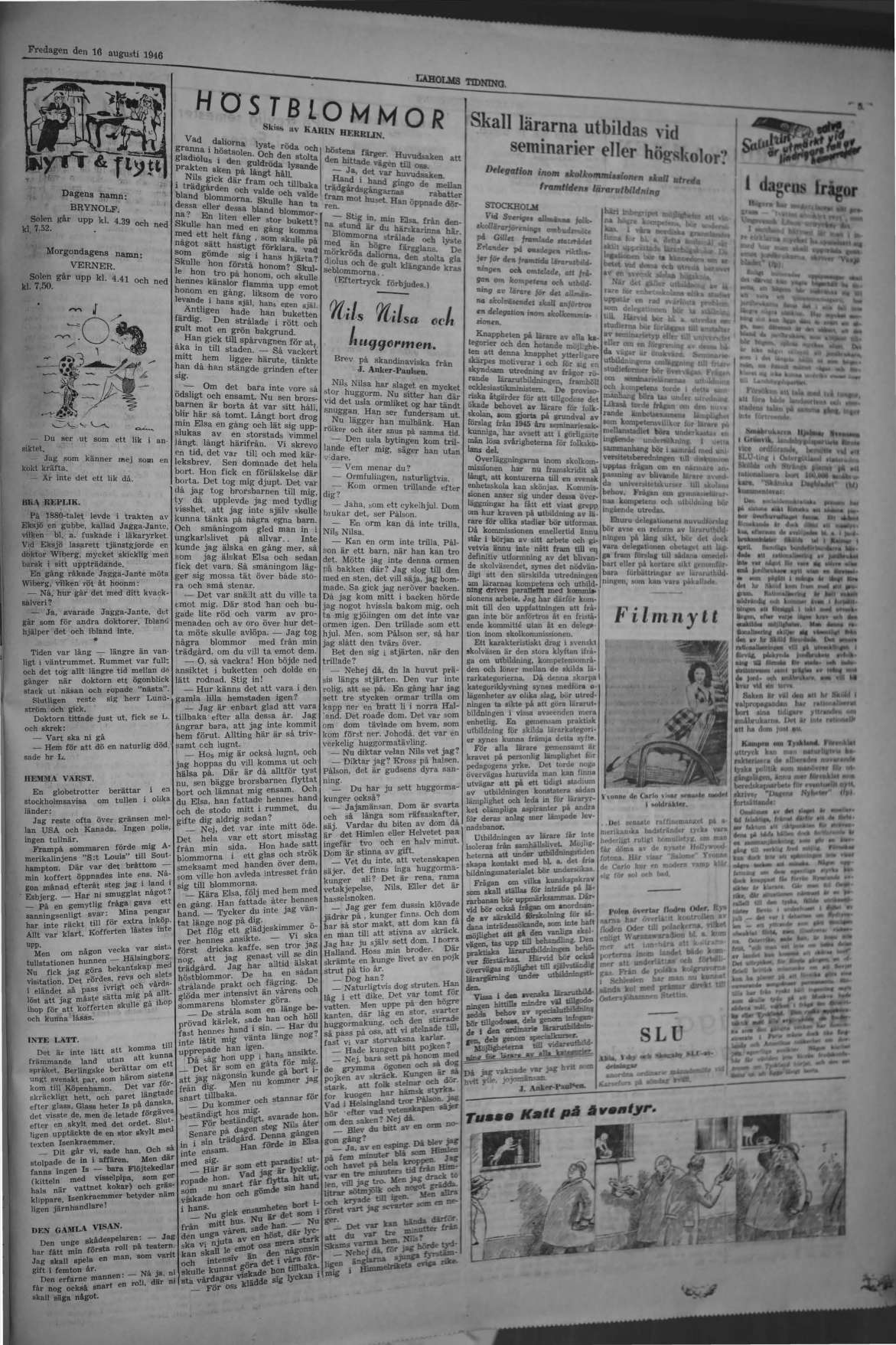 Laholms Tidning Fredag 16 augusti 1946, sida 5