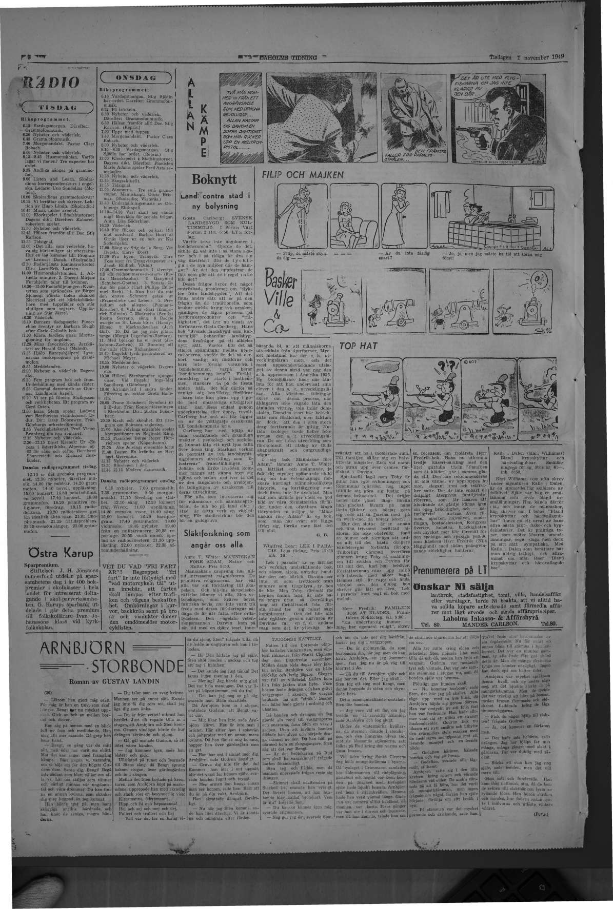 Laholms Tidning Tisdag 1 november 1949, sida 6