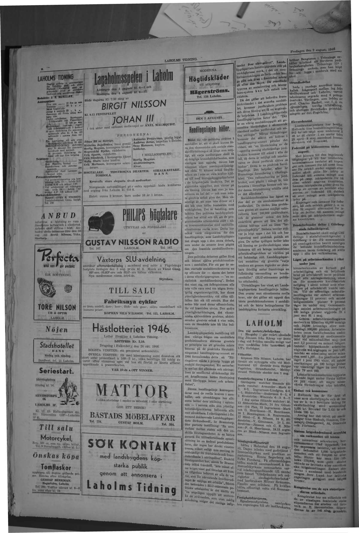Laholms Tidning Fredag 2 augusti 1946, sida 2