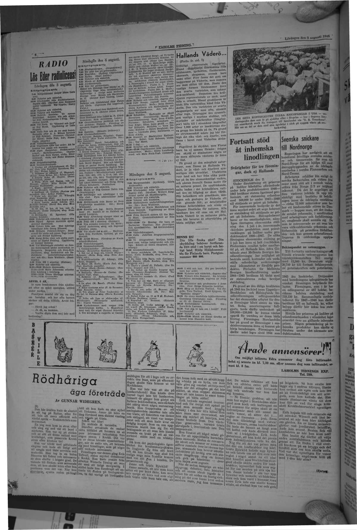 Laholms Tidning Lördag 3 augusti 1946, sida 8