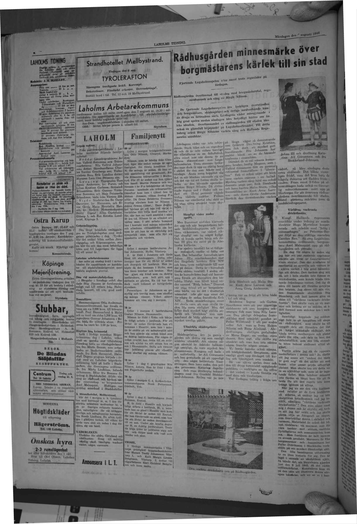 Laholms Tidning Tisdag 6 augusti 1946, sida 5