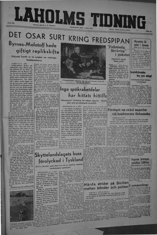 Förstasidan, Onsdag 7 augusti 1946