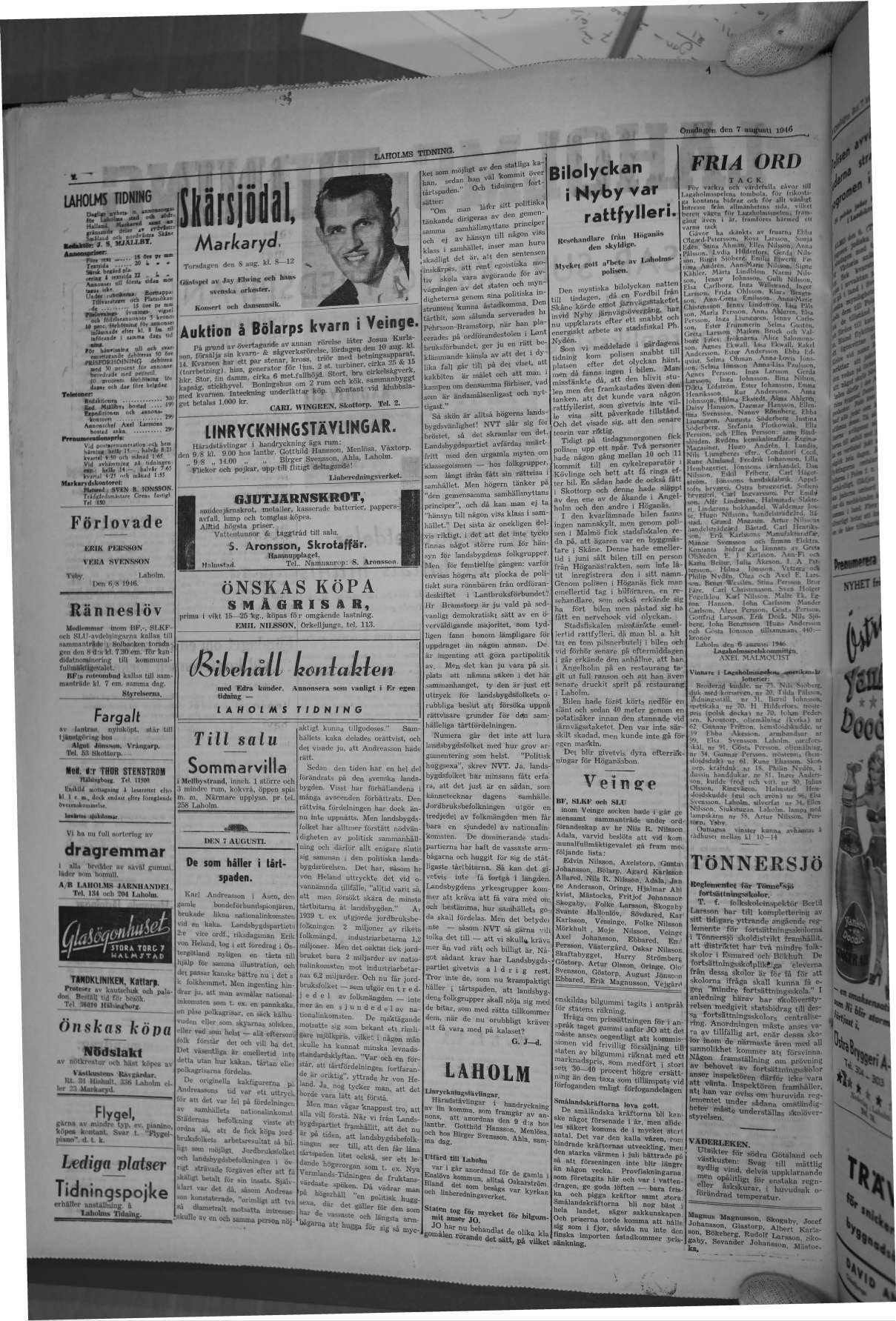 Laholms Tidning Onsdag 7 augusti 1946, sida 2