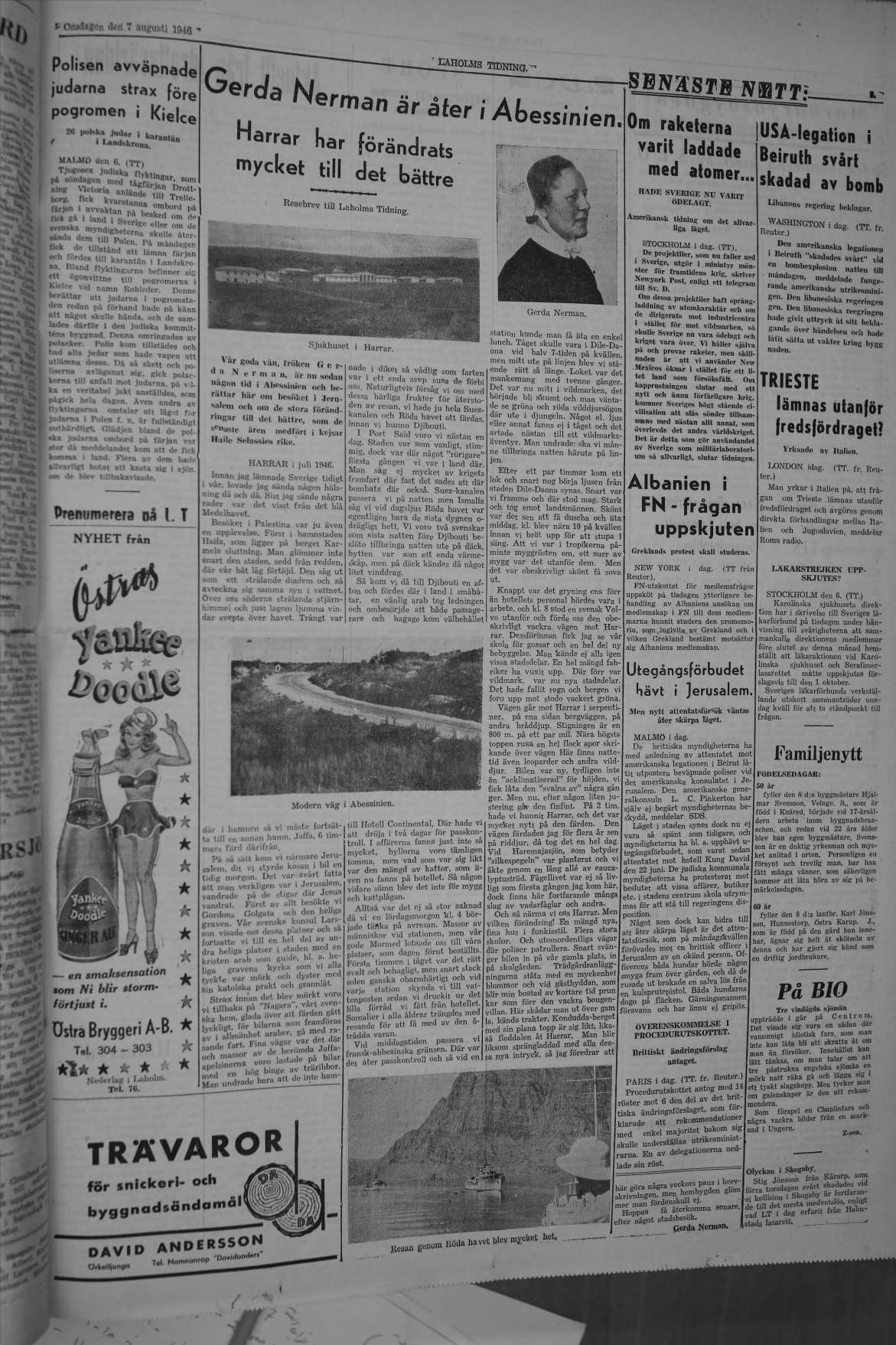 Laholms Tidning Onsdag 7 augusti 1946, sida 3
