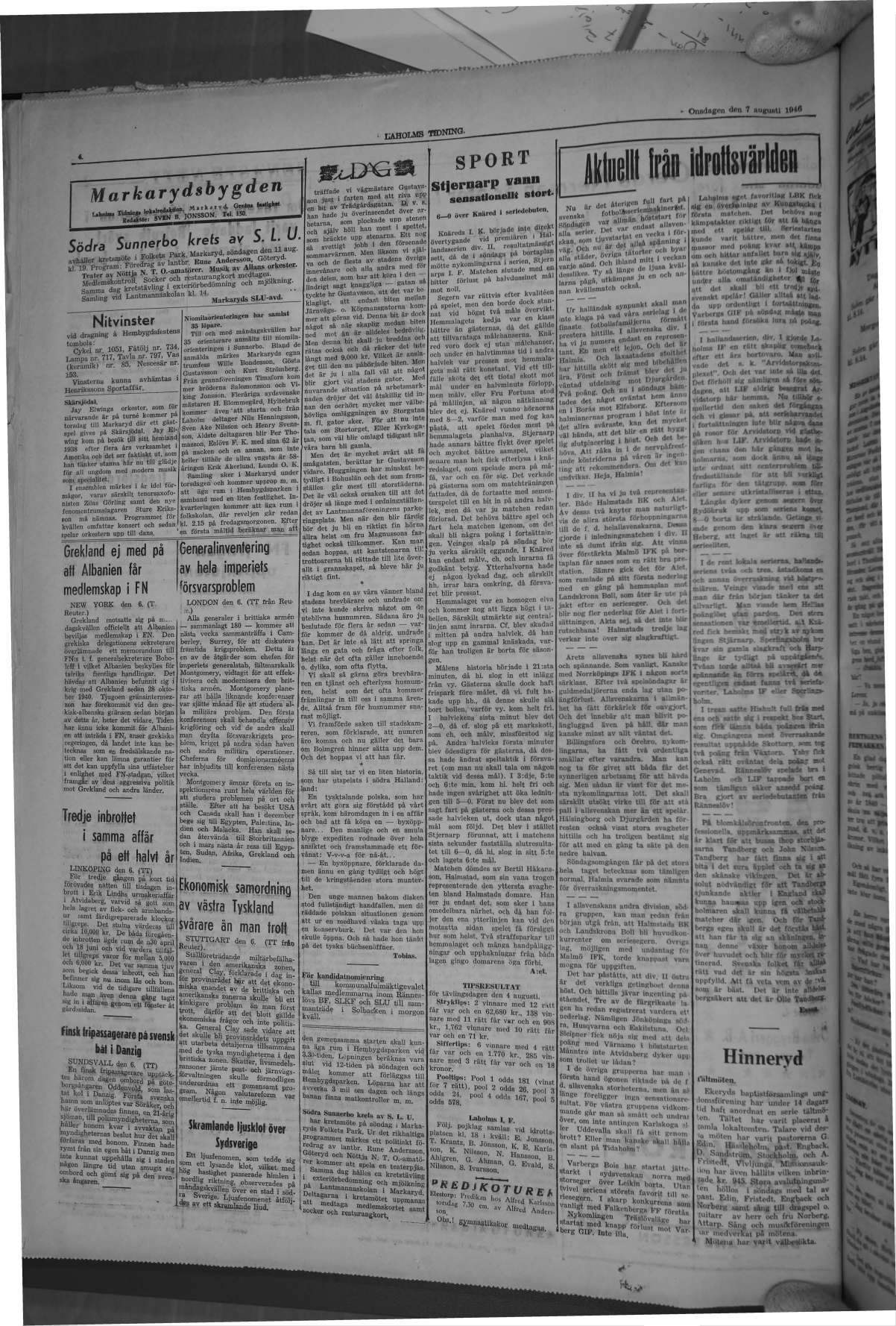 Laholms Tidning Onsdag 7 augusti 1946, sida 4