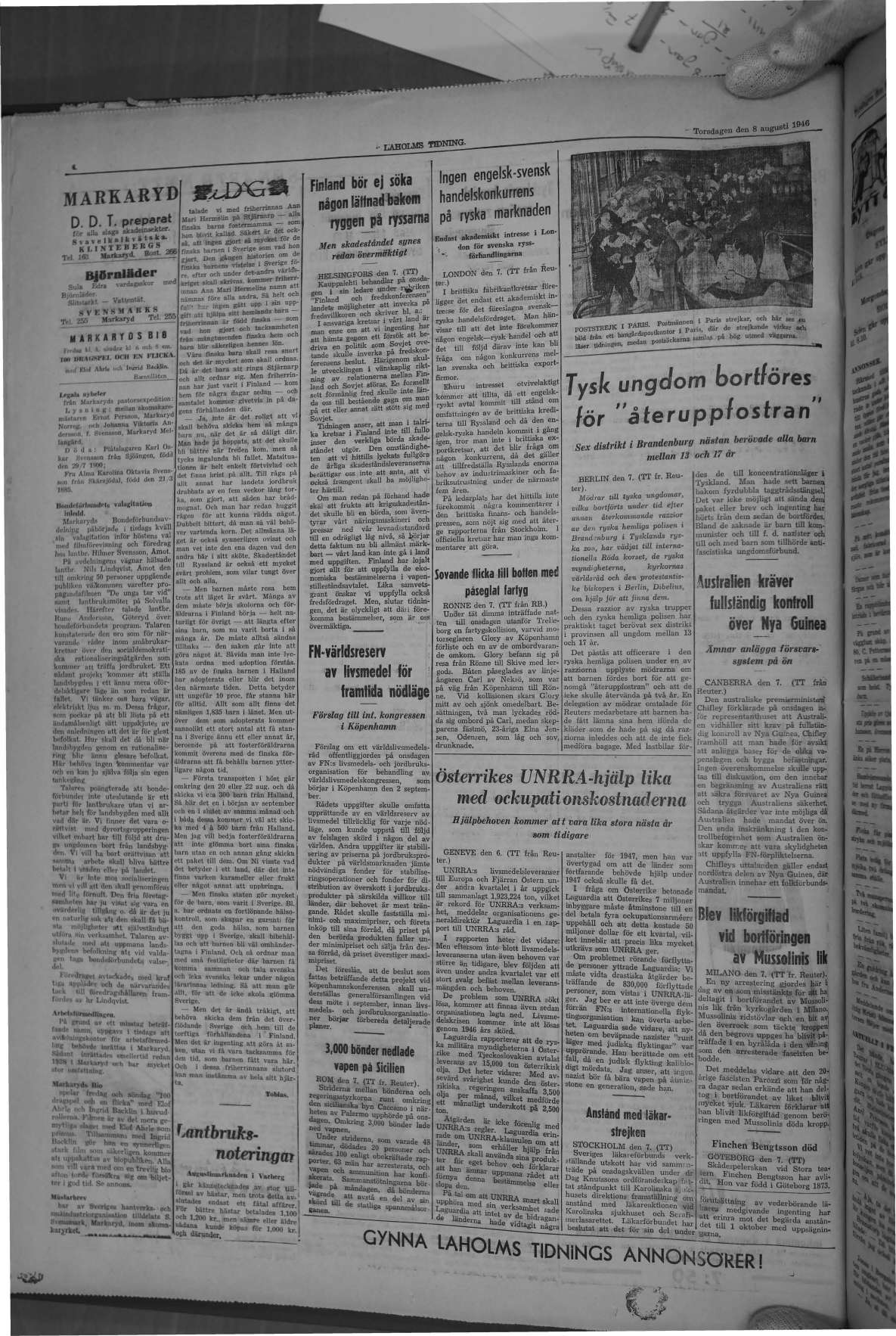 Laholms Tidning Torsdag 8 augusti 1946, sida 4