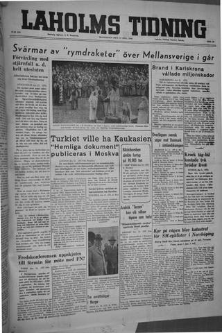 Förstasidan, Måndag 12 augusti 1946