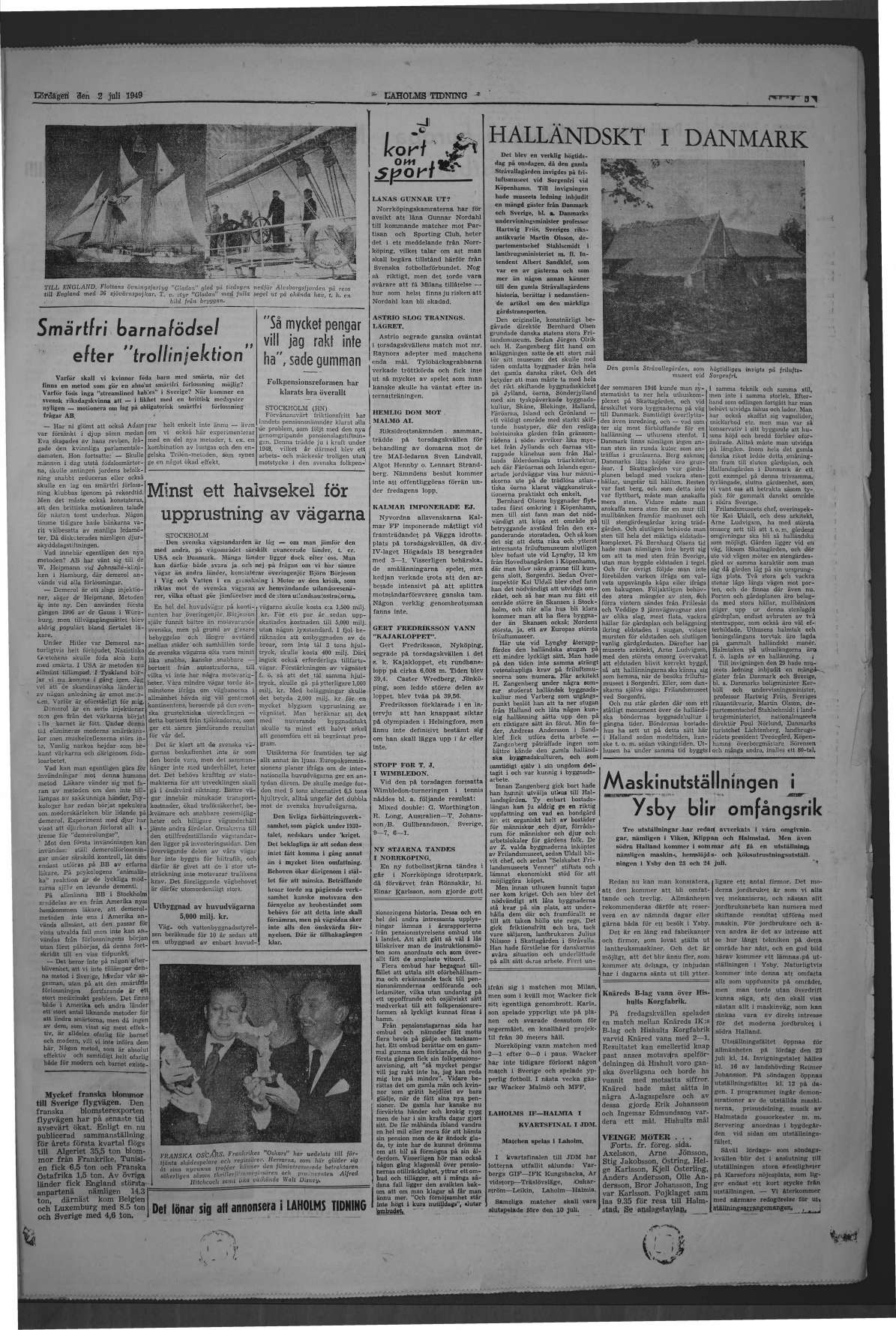 Laholms Tidning Lördag 2 juli 1949, sida 5