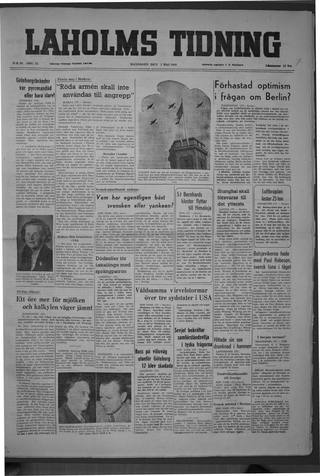 Förstasidan, Måndag 2 maj 1949