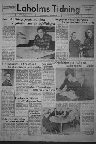 Förstasidan, Torsdag 1 december 1966