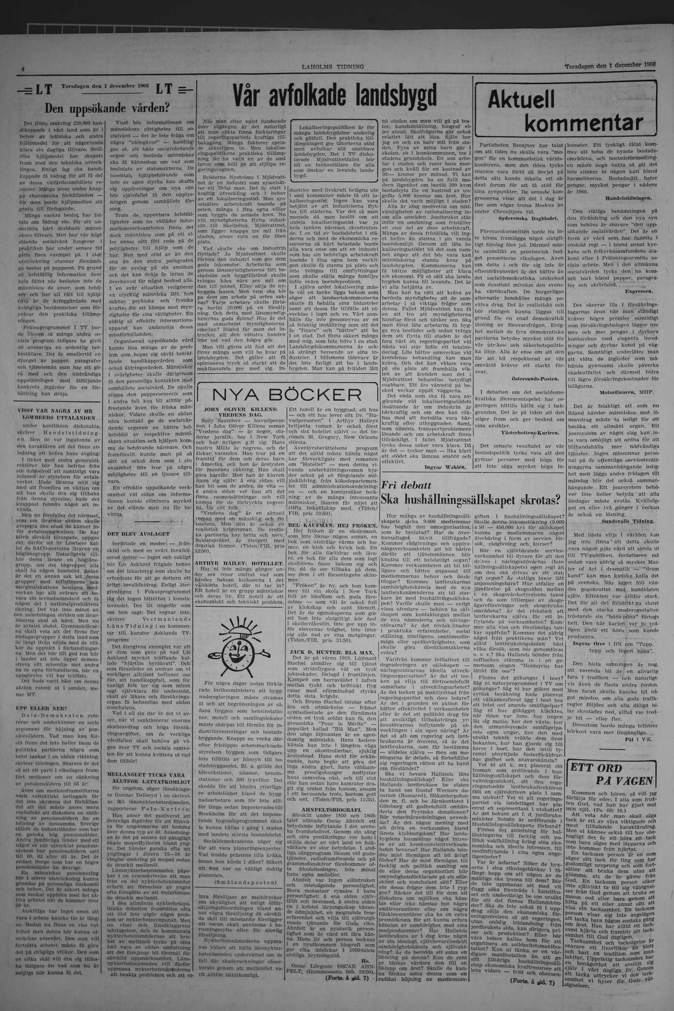 Laholms Tidning Torsdag 1 december 1966, sida 4