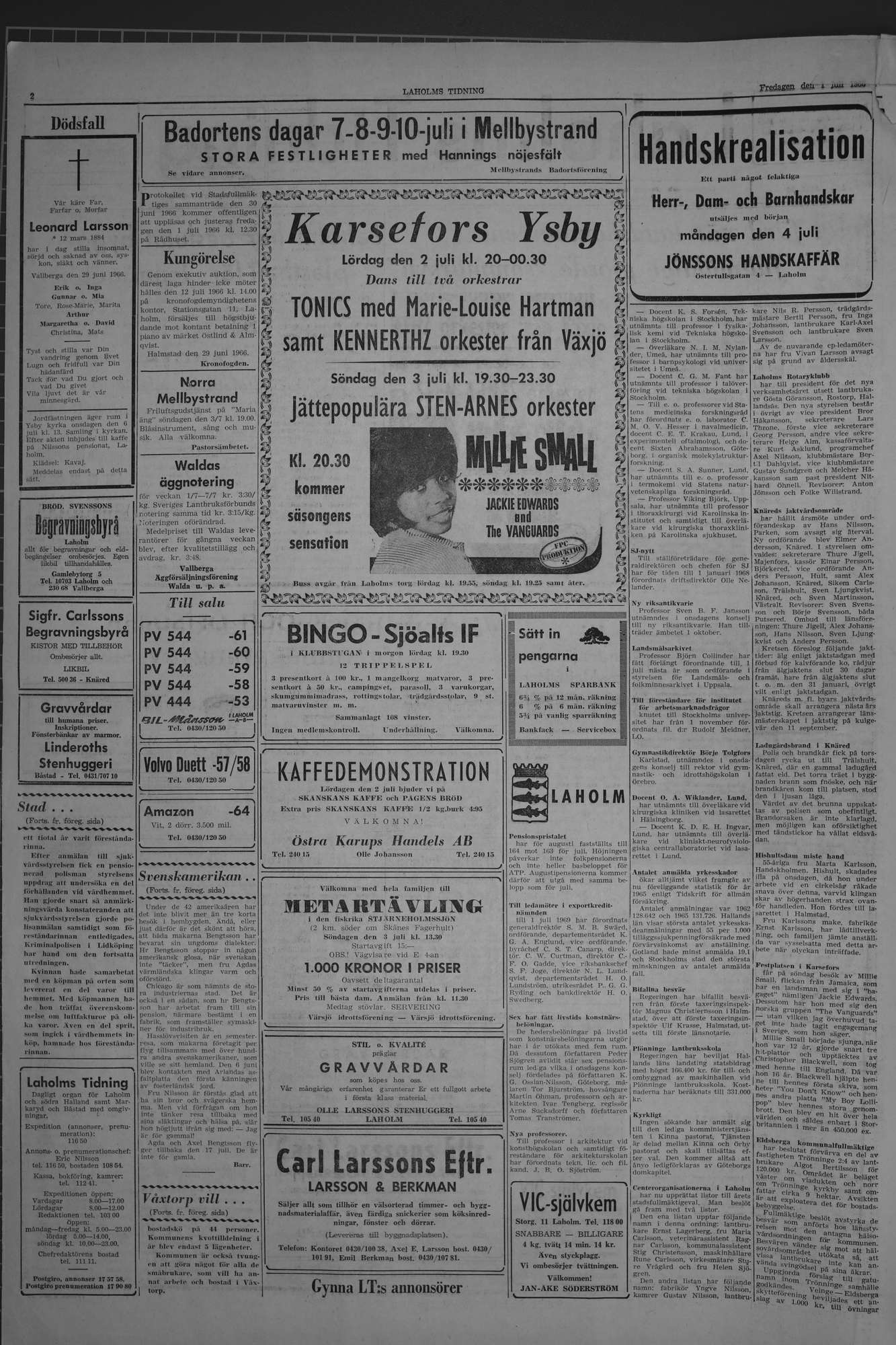 Laholms Tidning Fredag 1 juli 1966, sida 2