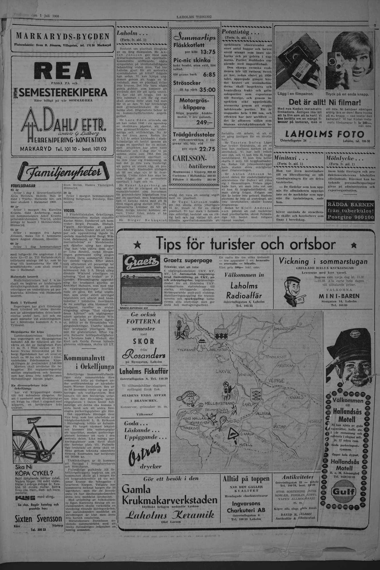Laholms Tidning Fredag 1 juli 1966, sida 3
