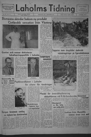 Förstasidan, Torsdag 1 september 1966