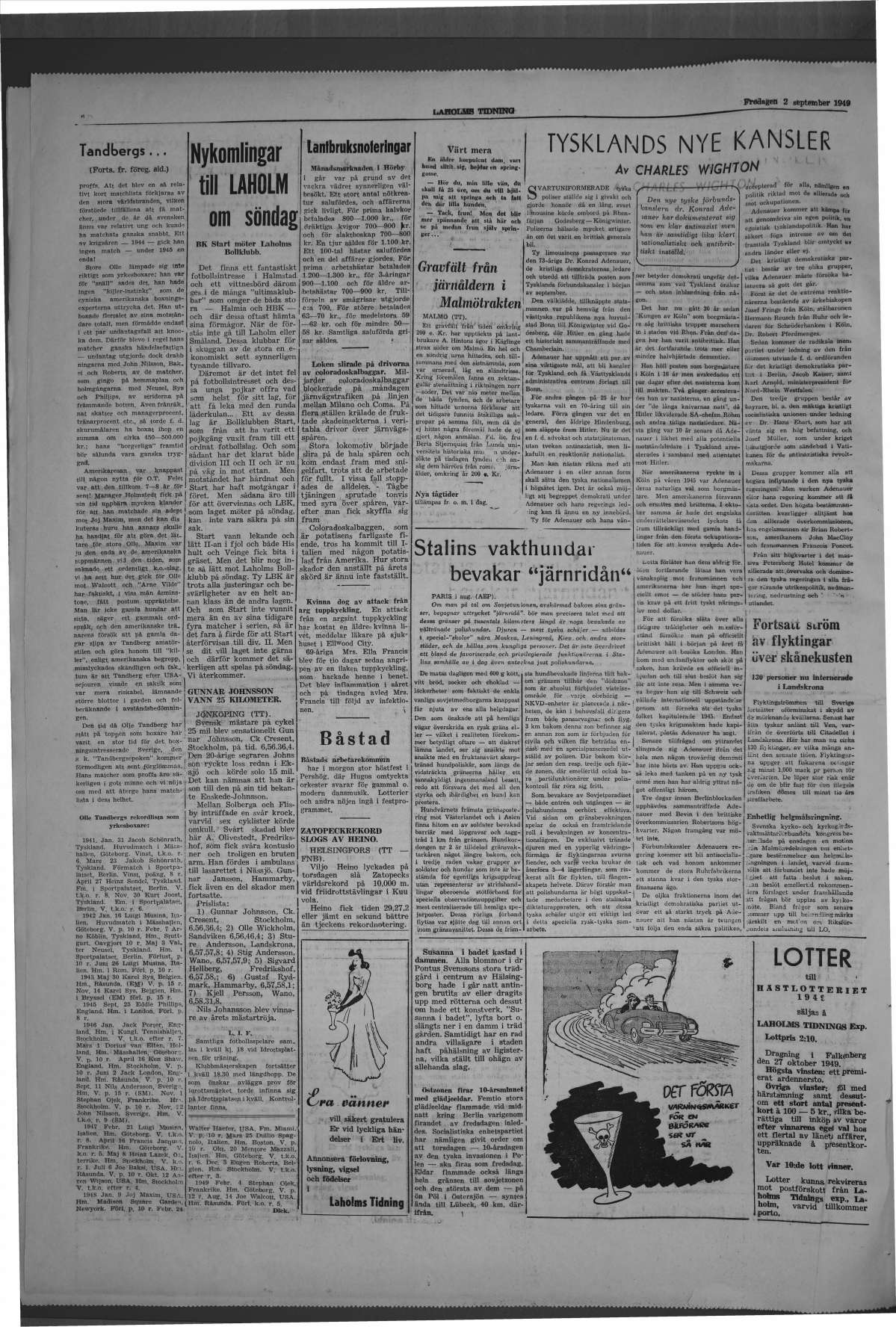 Laholms Tidning Fredag 2 september 1949, sida 6