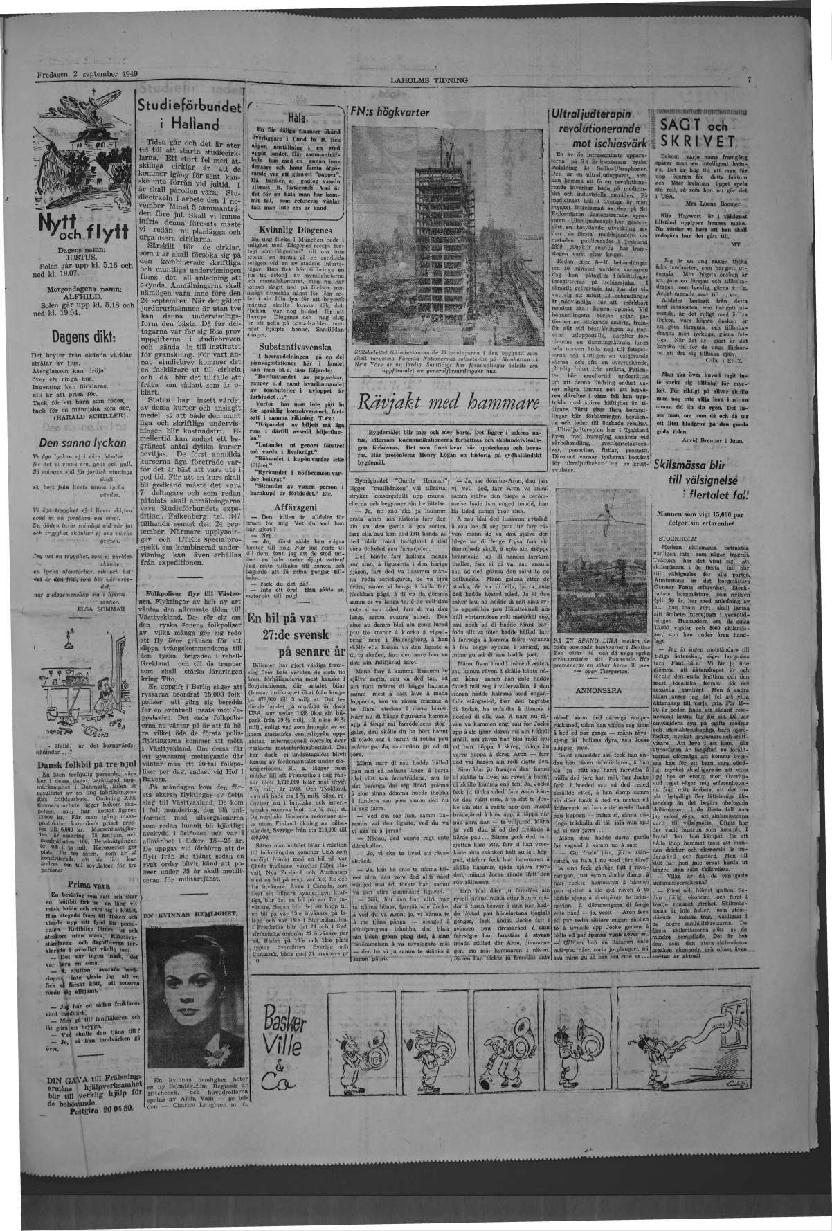 Laholms Tidning Fredag 2 september 1949, sida 7
