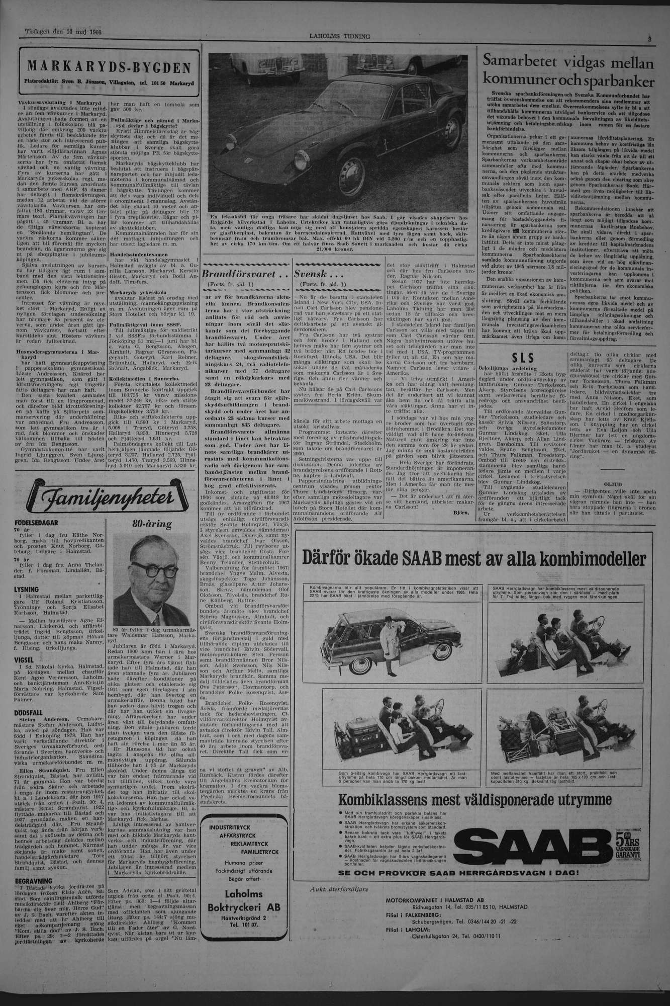 Laholms Tidning Tisdag 10 maj 1966, sida 3
